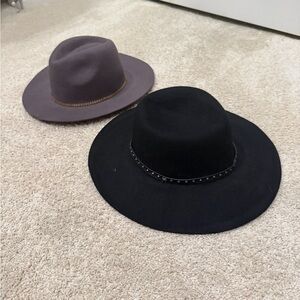 Victoria's Secret Black and Brown Hat Duo